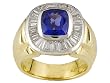 14K Two-Tone Gold Man's Tanzanite and Diamond Ring