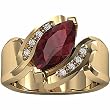 14K Yellow Gold Mozambique Garnet and Diamond Ring