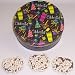 Scott's Cakes 1 lb. Milk Chocolate Covered Pretzel with White Chocolate Chips in a Celebrate Tin
