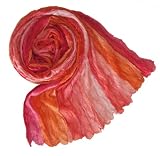 Foulard écharpe fine froissée très chic - Matière: 100% Soie - Déclinaison de rose, orange rouge..
