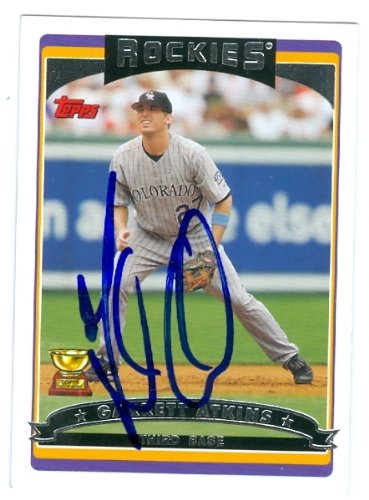 Garrett Atkins Autographed/Hand Signed MLB Baseball Card (Colorado Rockies) 2006 Topps #3