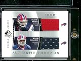 2003 SP Authentic Willis McGahee / Travis Henry Authentic Threads Double Jersey 19/345 Buffalo Bills Football Card - Mint Condition - Shipped In Protective Display Case