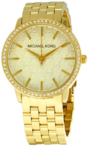 Michael Kors Quartz, Gold Etched Dial with Goldtone Band - Women Watch MK3120