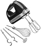 KitchenAid KHM926OB 9-Speed Digital Hand Mixer with Turbo Beater II Accessories and Pro Whisk - Onyx Black