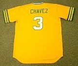 ERIC CHAVEZ Oakland Athletics 1970's Majestic Cooperstown Throwback Baseball Jersey, MEDIUM