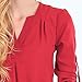 Eliacher Women's Casual V Neck Chiffon Blouses Drawstring Long Sleeve Tops Shirt