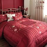 Victoriana Red Floral Bedspread Throw Matches Duvet Catherine Lansfield