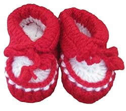 Handmade Baby Booties - True Red (100% Hand-crocheted) [Apparel]