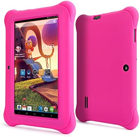 ProntoTec 7" Quad Core Android Kids Tablet, with Wifi, Games and Camera, HD 1024×600, 8GB ROM, Zoodles Pre-Installed (2015 New Model, Q9S with Pink Silicone Case)