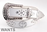 White Rhinestone Belt Small