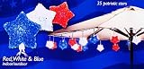 Red, White & Blue Star Umbrella Lights Stars 35 Count