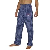 Mens NFL New York Giants Alternate Plaid Finest Cotton Sleepwear / Pajama Pants - Blue & Red (Size: M)
