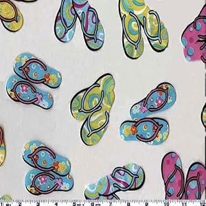 54-Wide-Clear-Vinyl-Printed-Flip-Flops-Fabric-By-The-Yard
