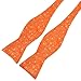 PenSee Mens Self Bow Tie Orange & Yellow Dot Floral Jacquard Woven Silk Bow Ties