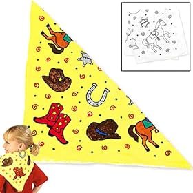Color Your Own Western Cowboy Bandannas (1dz)