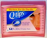 Q-tips Cotton Swabs Purse Pack 30 in a Pack (Pack of 18)