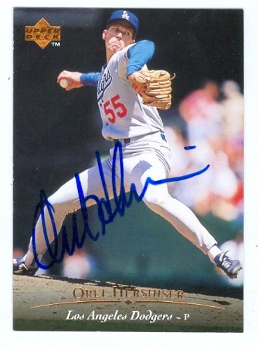 Orel Hershiser Autographed/Hand Signed MLB Baseball Card (Los Angeles Dodgers) 1995 Upper Deck #74
