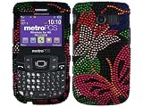 Butterfly Rainbow Bling Rhinestone Faceplate Diamond Crystal Hard Skin Case Cover for Samsung Freeform 2 SCH-R360