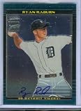 Ryan Raburn Autograph Rookie RC Card 2002 Topps Chrome Refractor SP #389 / Detroit Tigers