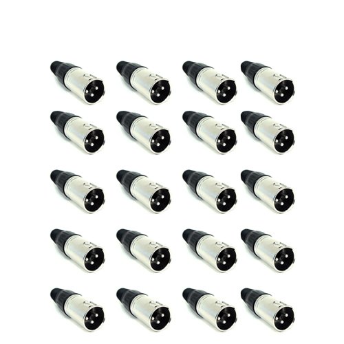 GLS Audio XLR MALE Plugs Connectors XLR-M Plug - 20 Pack