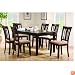 7pc Contemporary Cappuccino Finish Wood Dining Table & Chair Set