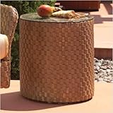Rio End Table with Stone Top Finish: White