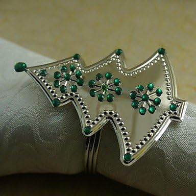 Ceiling light¡¯s Crystal Snowflake Christmas Tree Napkin Ring Many Colors, Acrylic, 4.5CM, Set of 12