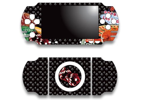 Sony PSP Skin Decal Sticker with "E" Shock impact protection - Vegas Black