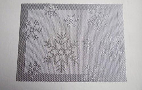 Hetty's Cross Woven Snowflakes Table Place Mats (4, silver)