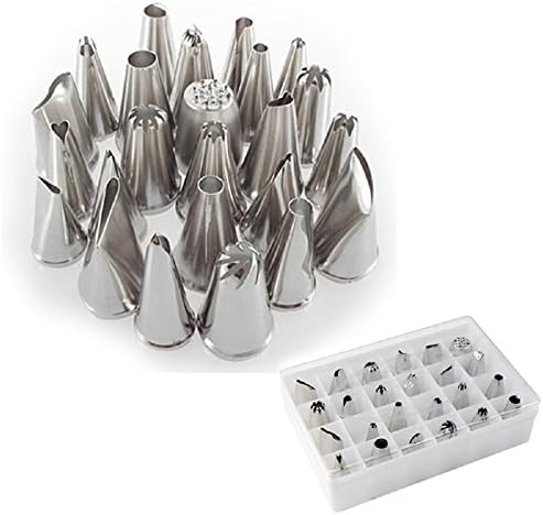 XYWJ 24 Pcs Icing Piping Nozzles Pastry Tips Cake Sugarcraft Decorating Tool