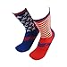 Epivive Velocity American Flag Patriotic Athletic Crew Socks Royal Blue / Red (Medium)
