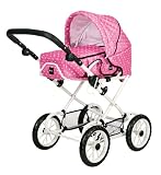 Brio 24890331 - Puppenwagen Combi, pink mit Punkten
