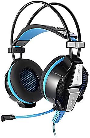 Areox G7000 7.1 USB Surround Sound Gaming Headphones Microphone Stereo Headset Enhanced Bass LED Light for PC(Black Blue)