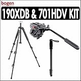 Manfrotto 190XDB 3 Section Aluminum Tripod & Manfrotto 701HDV Pro Fluid Vid ....