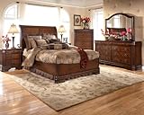 Ashley Hamlyn 4-Piece Panel Platform Bedroom Set in Cherry