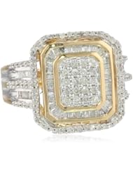 18k Gold Plated Sterling Silver Diamond Holiday Ring (3/4cttw, IJ Color, I2-I3 Clarity)
