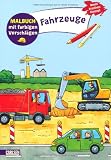 Malbuch mit farbigen Vorschlägen: Fahrzeuge