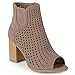 Journee Collection Womens Open Toe Faux Suede Booties