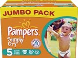 Pampers - 81268029 - Simply Dry Couches - Taille 5 Junior - Jumbopack - Lot de 2 X 68 Couches