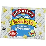 Bearitos Organic Microwave Popcorn, No Salt No Oil, 2.8oz - 3 Count (Pack of 12)