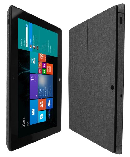 Skinomi® TechSkin - Microsoft Surface Pro 2 Screen Protector + Brushed Steel Full Body Skin / Front & Back Premium HD Clear Film / Ultra Invisible and Anti Bubble Shield with Free Lifetime Replacement