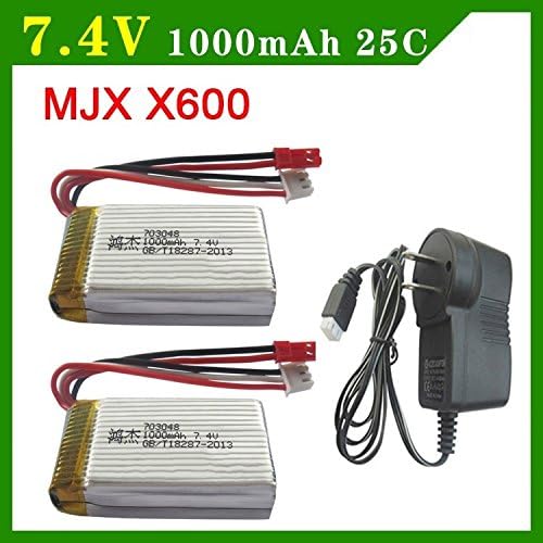 IUModel MJX X600 Upgrade battery and charger RC lipo battery 7.4V 1000mAh 25C battery with AC Charger for MJX X600 RC Hexacopter
