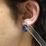 新宿銀の蔵 【Zanipolo Terzini】シンプルスリットライン ブルーフープステンレスピアス (1P) /ステンレスピアス/サージカルステンレス/メンズピアス/