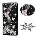 STENES Galaxy Note 5 Case - 3D Handmade Crystal Buterfly Floral Sparkle Wallet Credit Card Slots Fold Media Stand Leather Cover For Samsung Galaxy Note 5 - Purple&Pink