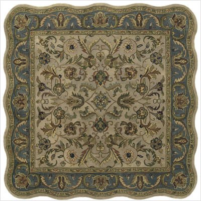 Kaleen 6001 - 01 Mystical Garden Williamsburg Garden Ivory Scalloped Square Rug Size: Scalloped Square 7'9''