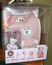 Boyds Bear Valentine Gift Set, Resin Magnet, BOYDS Bear Stuffed "KISSES" heart and Gift Bag