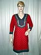Gorgeous Candy-apple-red Printed Designer Cotton Kurti Tunic Top Medium