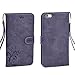 CORNMI i5 Case Premium Vintage Flip Wallet Leather Magnetic Closure Foldable Kickstand Cover Skin for i5 / 5S / SE with Card Slots, Cash Compartment and Wrist Strap - Purple
