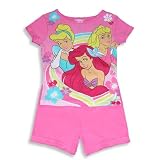 Disney Princess - Girls 2-Piece Short Sleeved Pajama Set, Pink (Size 10)