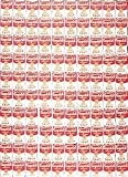100 Campbell's Soup Cans by Andy Warhol. Art Print On Canvas.. 24 inches width by 33 inches height. Art Print On Canvas.